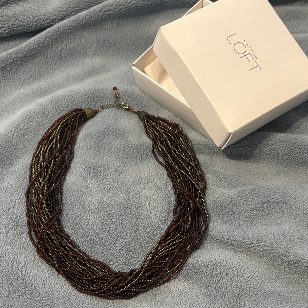 Elegant Multi-Strand Necklace in Rich Brown